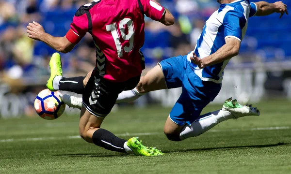 depositphotos 166385004 stock photo two soccer players vie